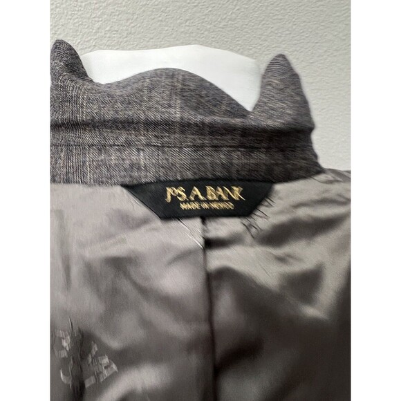 Jos. A. Bank Signature Blazer Men 40R  Gray Brown Windowpane Plaid Wool Jacket - Picture 11 of 16